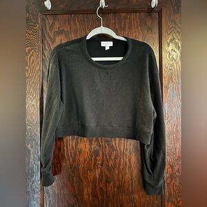 Isabel by Ingrid & Isabel Black Ribbed Long Sleeve Crop Top | M